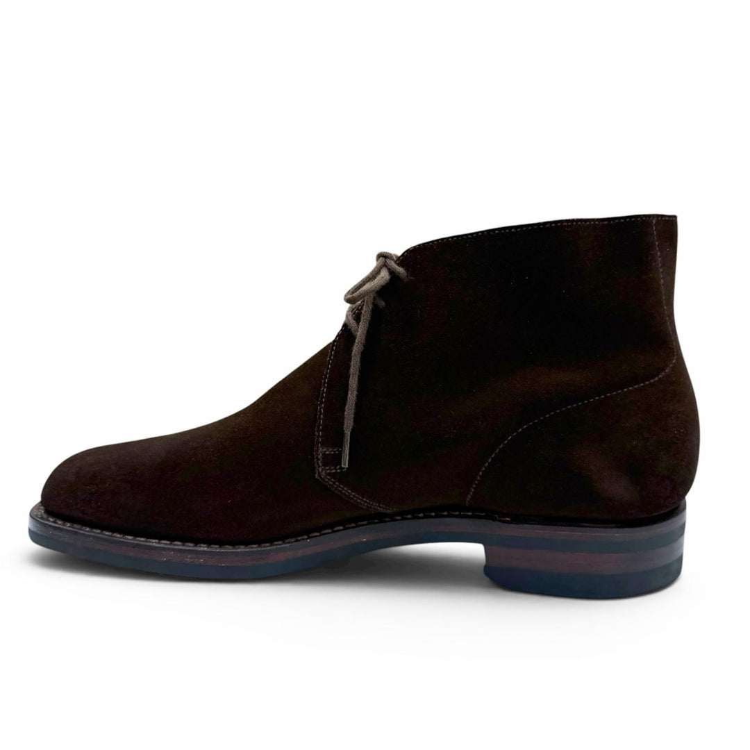 Excellent CROCKETT&JONES boots CHUKKA Dark brown Suede leather mens 6.5