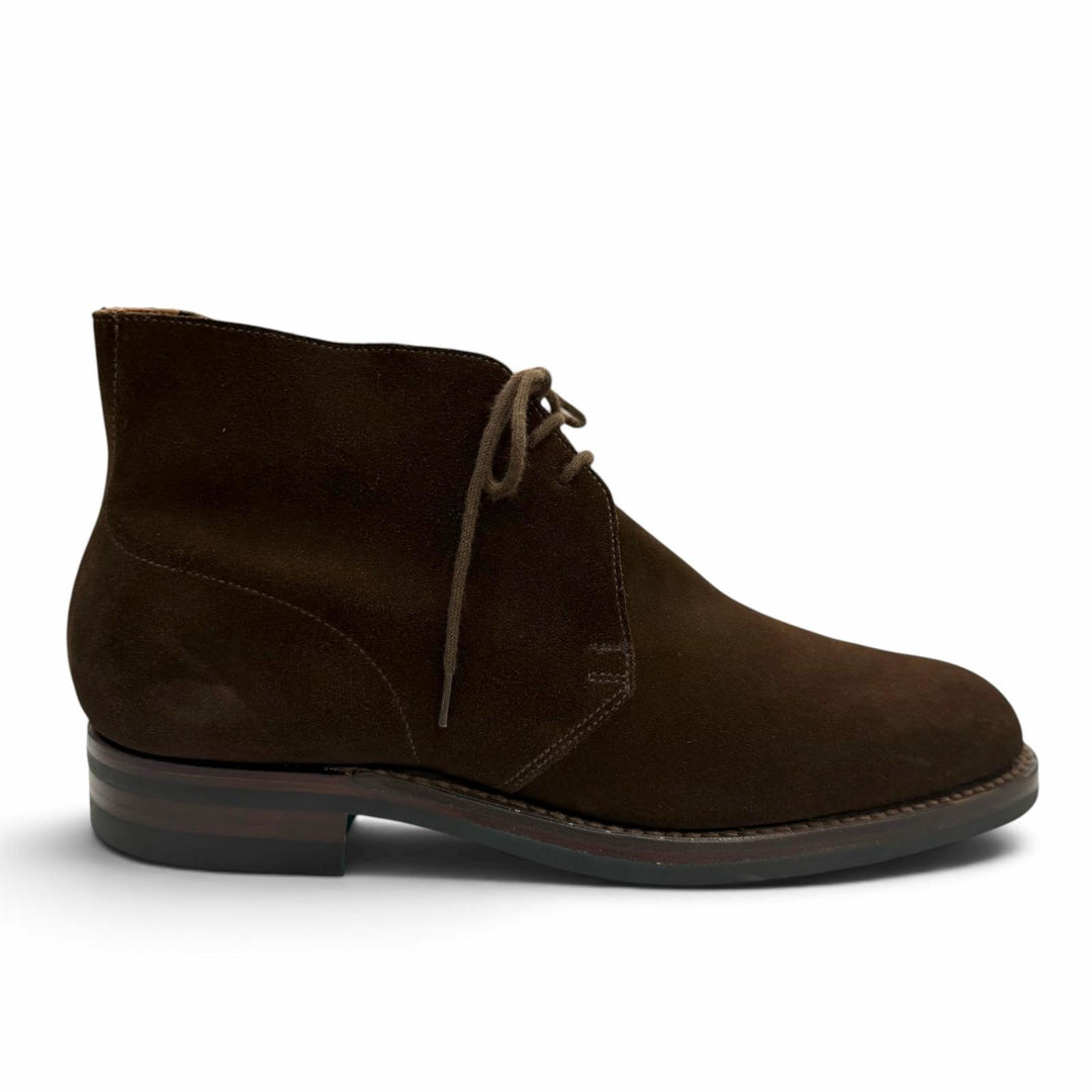 Excellent CROCKETT&JONES boots CHUKKA Dark brown Suede leather mens 6.5