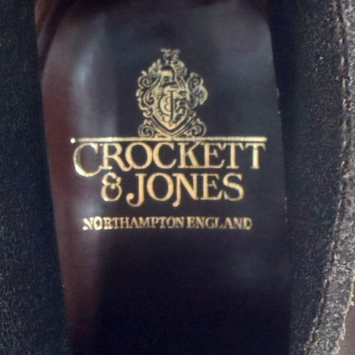 Excellent CROCKETT&JONES boots CHUKKA Dark brown Suede leather mens 6.5