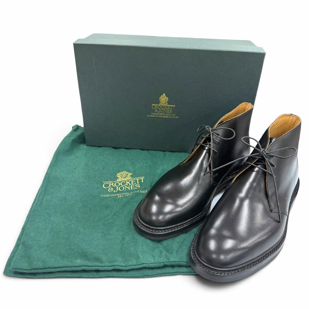 Pristine CROCKETT&JONES boots CHEPSTOW Plain toe chukka boots leather 6.5