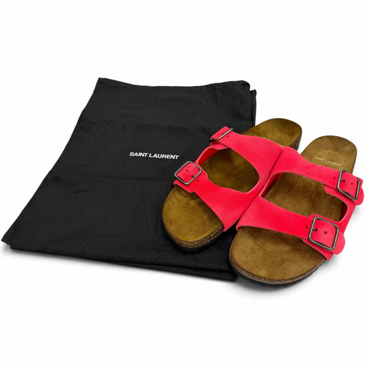 Excellent SAINT LAURENT PARIS Sandals strap pink Suede leather mens 42 732733