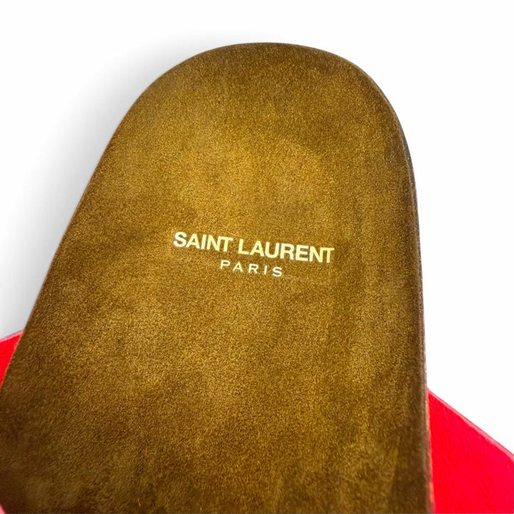 Excellent SAINT LAURENT PARIS Sandals strap pink Suede leather mens 42 732733