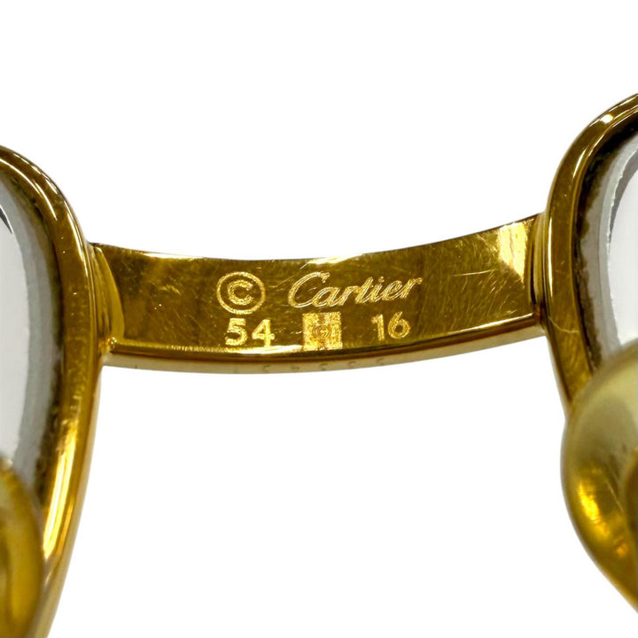 Very Good Cartier Glasses Trinity With Metal logo gold mens