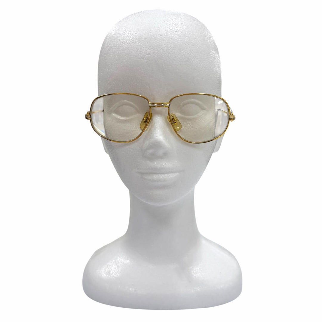 Very Good Cartier Glasses Trinity With Metal logo gold mens
