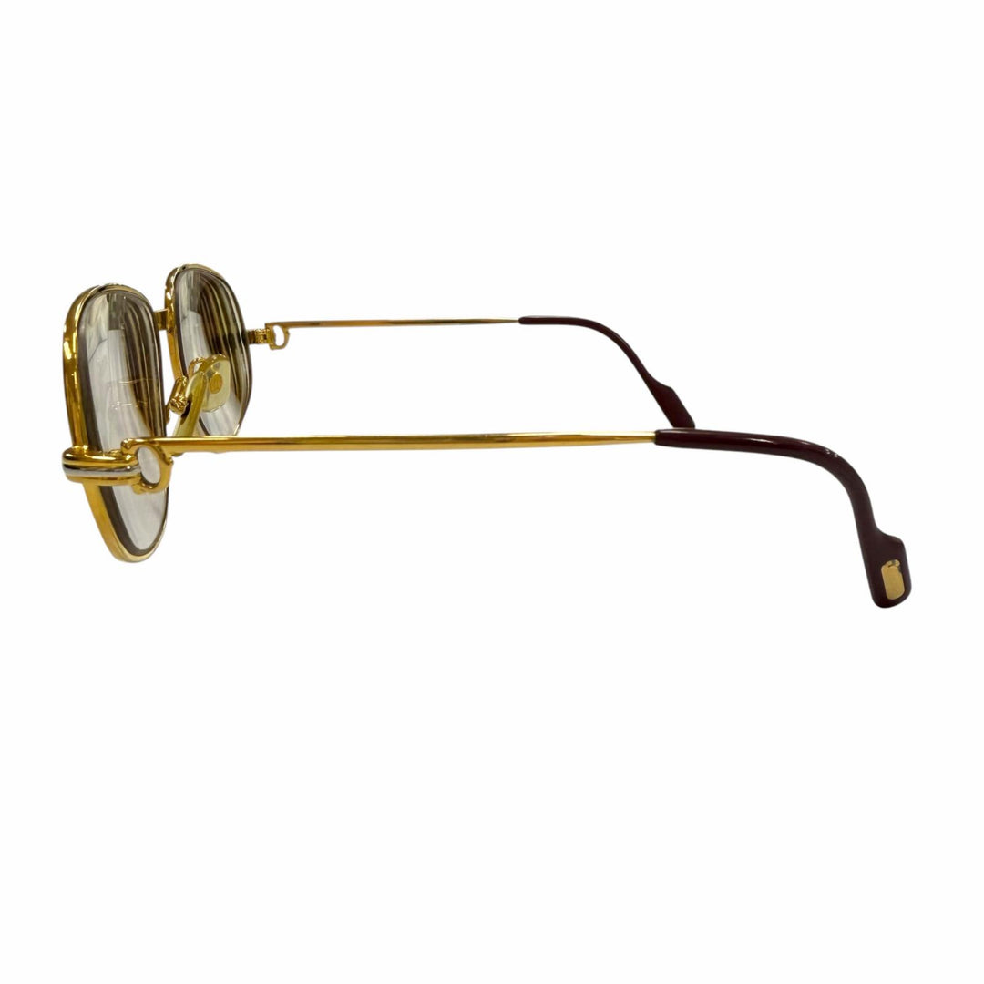 Very Good Cartier Glasses Trinity With Metal logo gold mens
