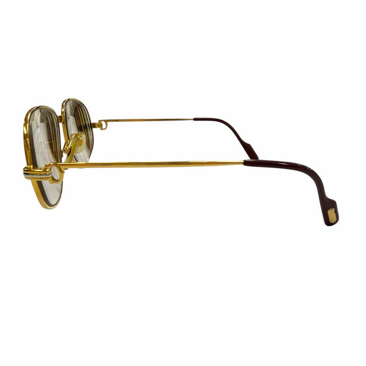 Very Good Cartier Glasses Trinity With Metal logo gold mens