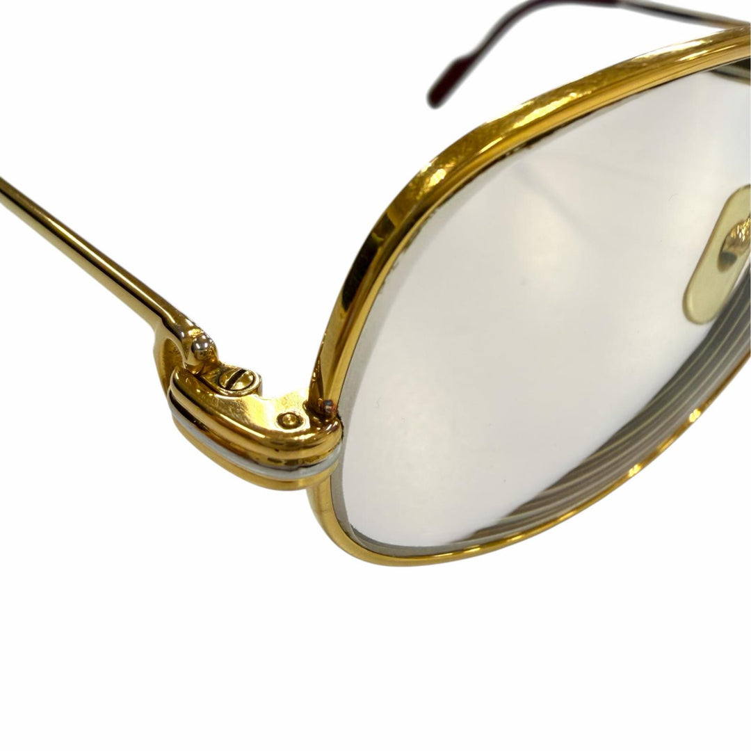 Very Good Cartier Glasses Trinity With Metal logo gold mens