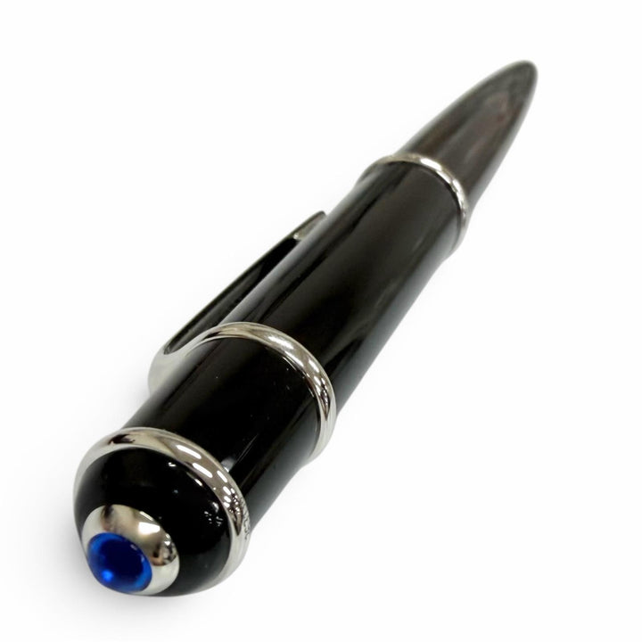 Pristine Cartier Ballpoint pen Diaboro de Cartier black Blue Gemstone