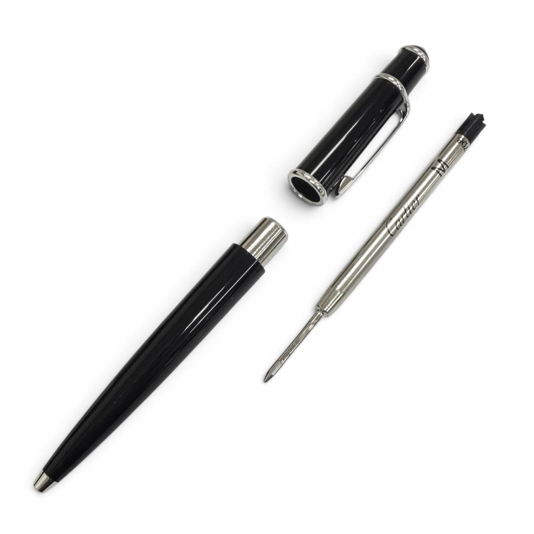 Pristine Cartier Ballpoint pen Diaboro de Cartier black Blue Gemstone
