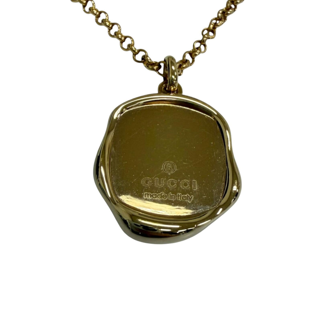 Pristine GUCCI Necklace Crest Pendant gold mens 863810