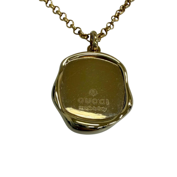 Pristine GUCCI Necklace Crest Pendant gold mens 863810