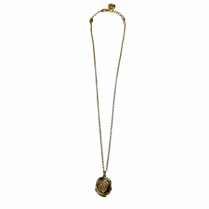 Pristine GUCCI Necklace Crest Pendant gold mens 863810
