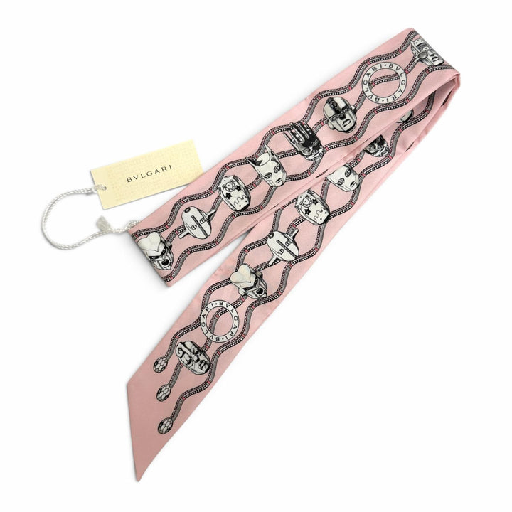 Pristine BVLGARI scarf Sherry Silk Hirohiko Araki, JoJo's Bizarre Adventure pink