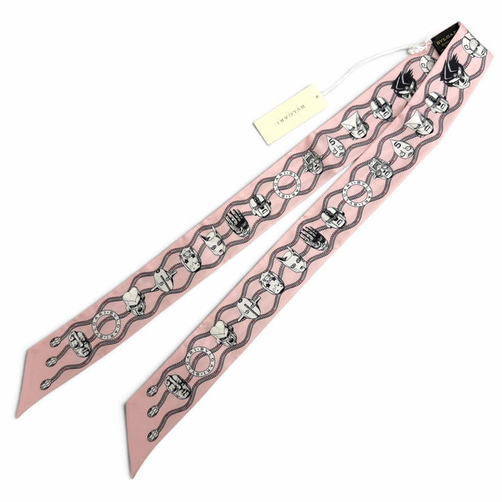 Pristine BVLGARI scarf Sherry Silk Hirohiko Araki, JoJo's Bizarre Adventure pink