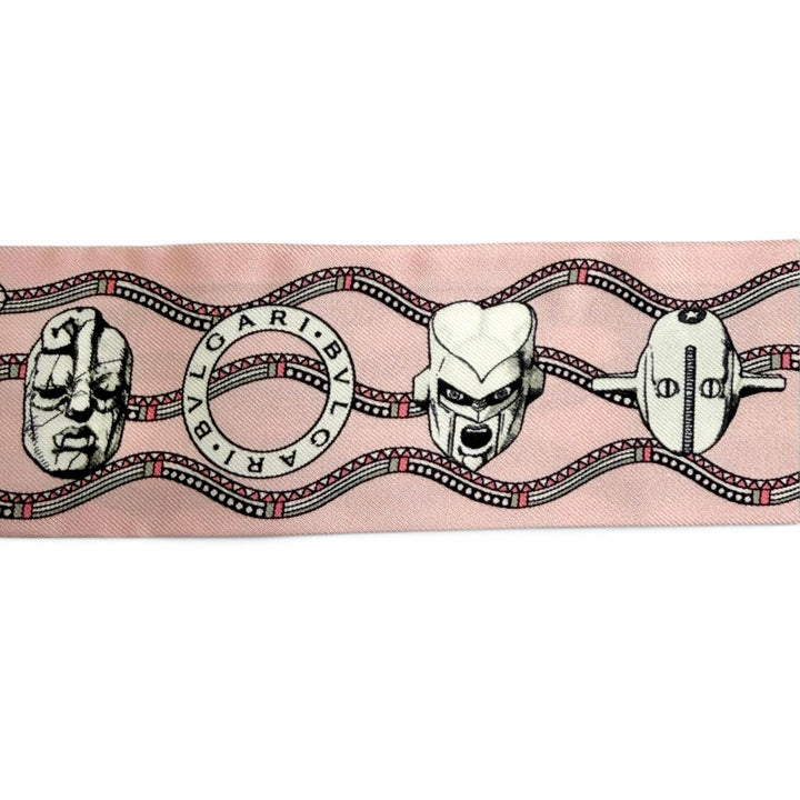 Pristine BVLGARI scarf Sherry Silk Hirohiko Araki, JoJo's Bizarre Adventure pink