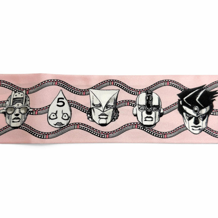 Pristine BVLGARI scarf Sherry Silk Hirohiko Araki, JoJo's Bizarre Adventure pink