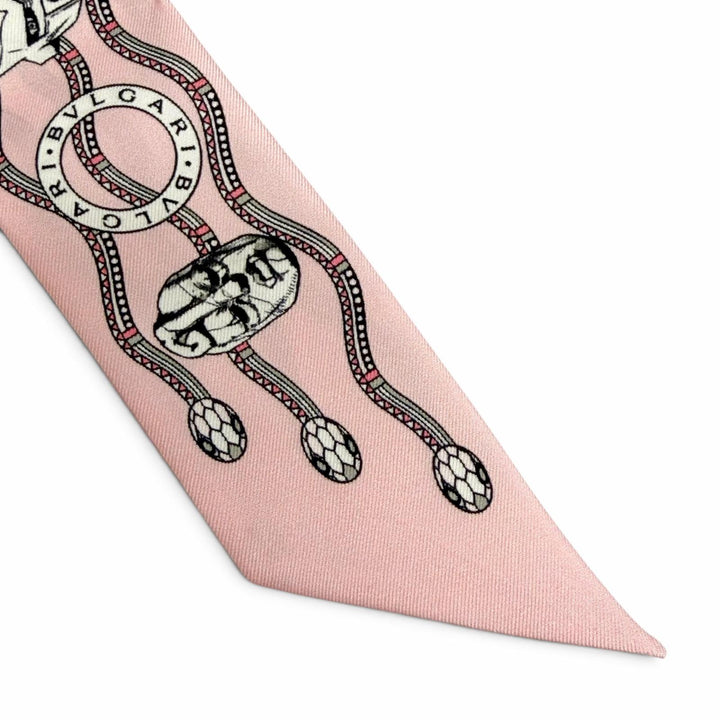 Pristine BVLGARI scarf Sherry Silk Hirohiko Araki, JoJo's Bizarre Adventure pink