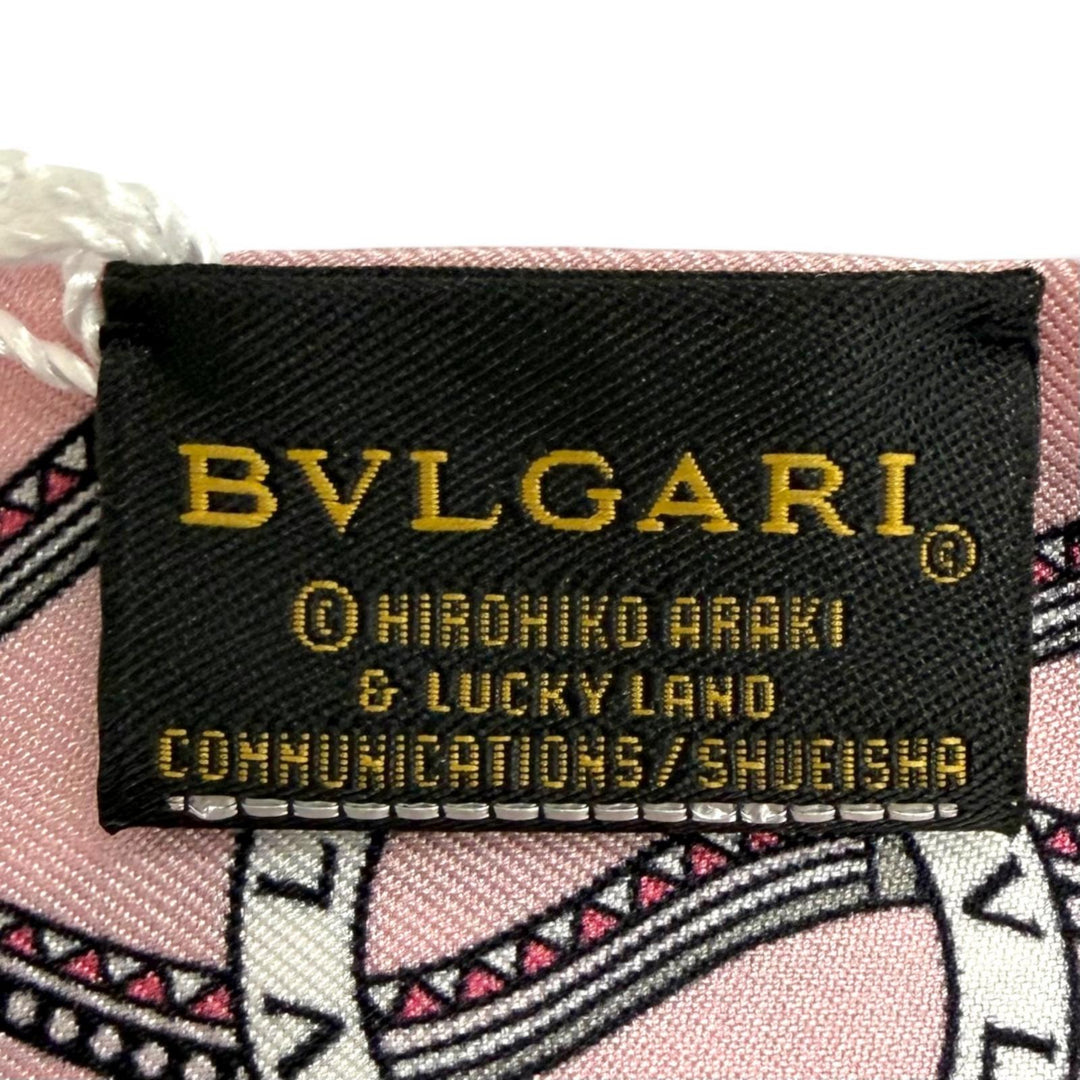 Pristine BVLGARI scarf Sherry Silk Hirohiko Araki, JoJo's Bizarre Adventure pink