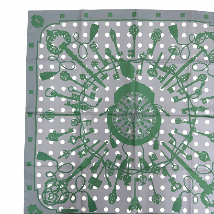 Pristine HERMES scarf LES CLES Kare 90 double face silk Women H901428S