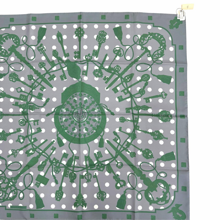 Pristine HERMES scarf LES CLES Kare 90 double face silk Women H901428S