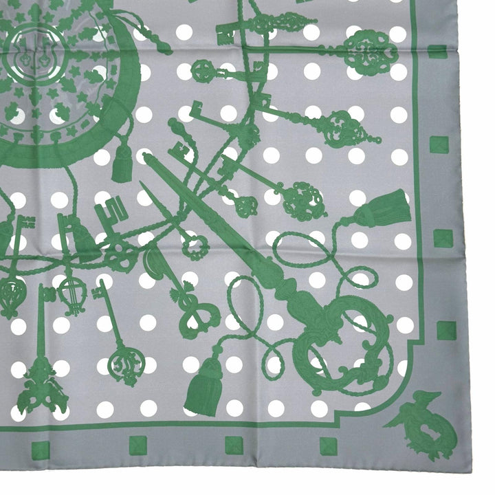 Pristine HERMES scarf LES CLES Kare 90 double face silk Women H901428S