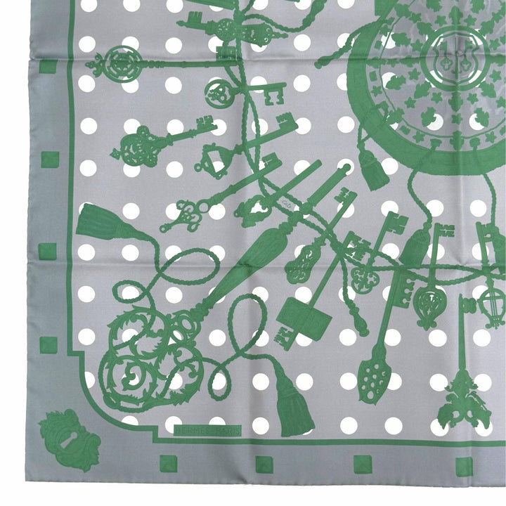 Pristine HERMES scarf LES CLES Kare 90 double face silk Women H901428S