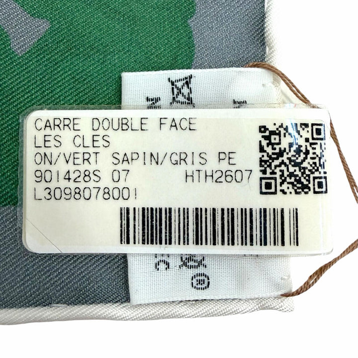 Pristine HERMES scarf LES CLES Kare 90 double face silk Women H901428S