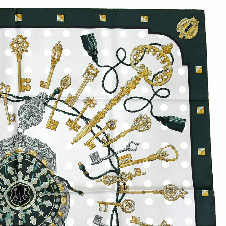 Pristine HERMES scarf LES CLES Kare 90 double face silk Women H901428S
