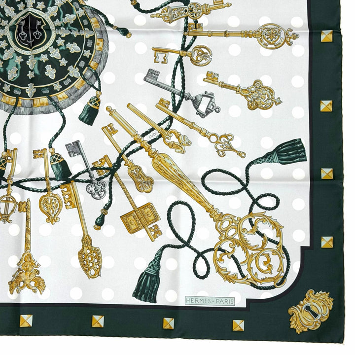 Pristine HERMES scarf LES CLES Kare 90 double face silk Women H901428S