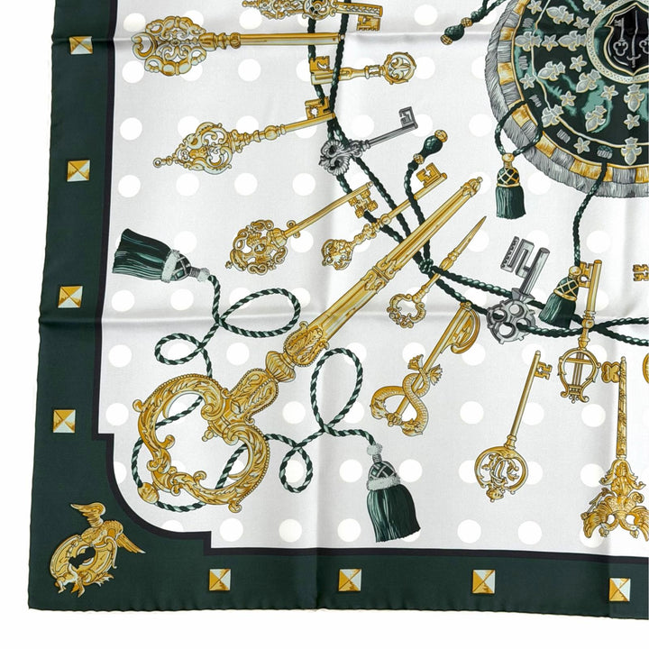 Pristine HERMES scarf LES CLES Kare 90 double face silk Women H901428S