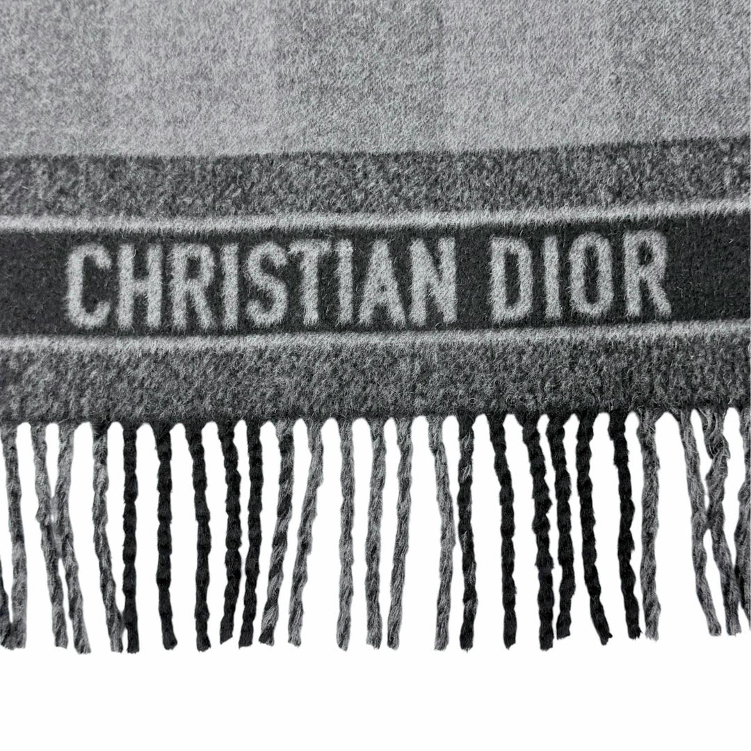 Excellent Christian Dior Jacket Logo embroidered fringe stole jacket black S
