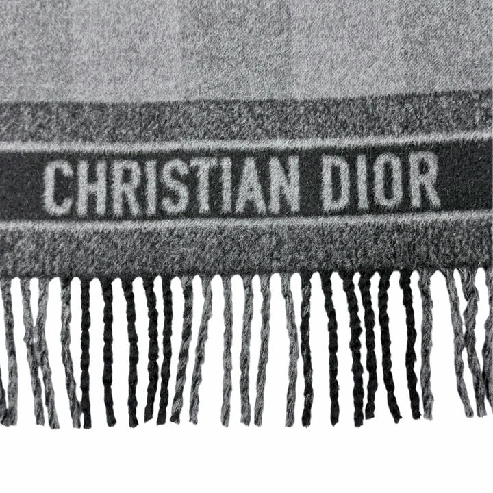 Excellent Christian Dior Jacket Logo embroidered fringe stole jacket black S