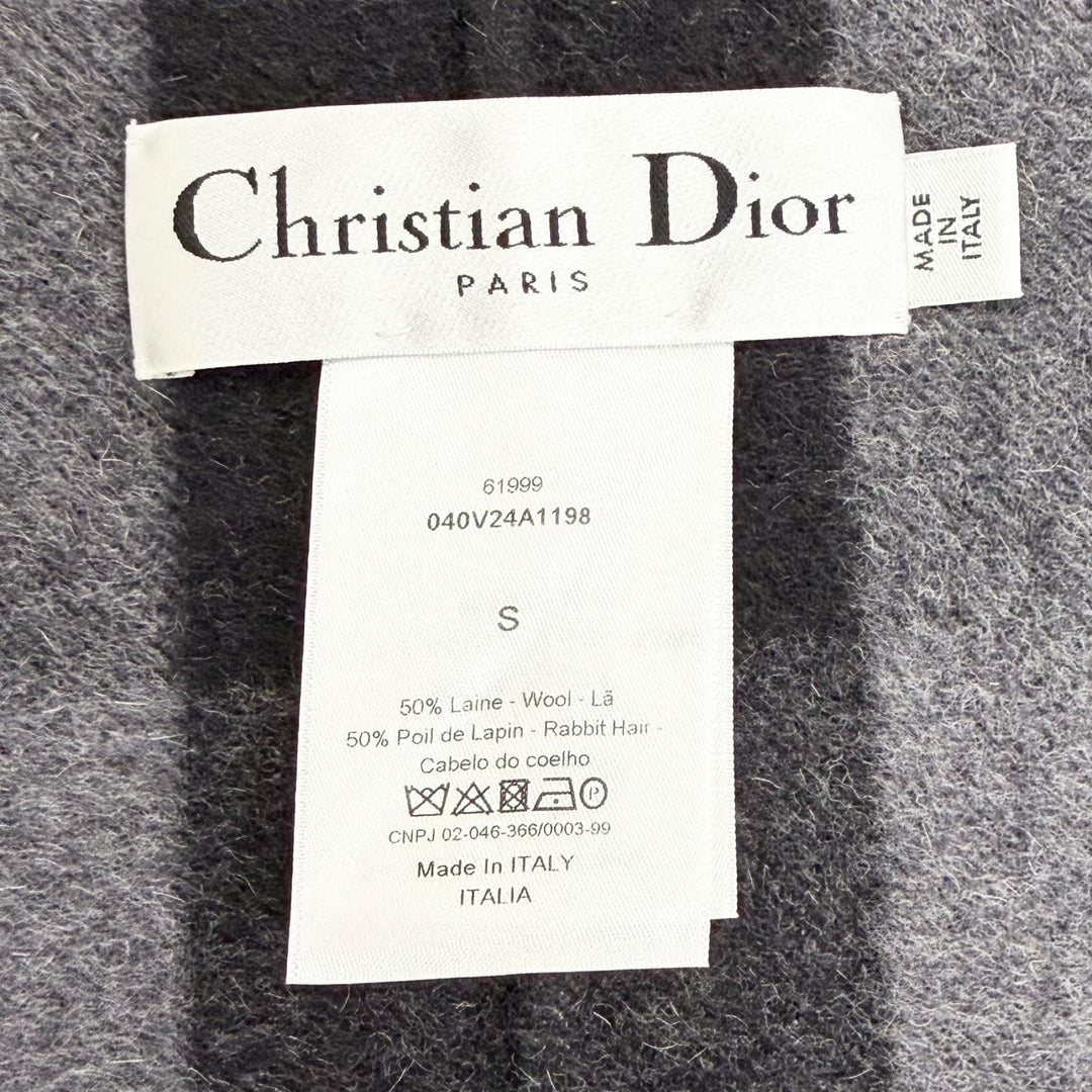 Excellent Christian Dior Jacket Logo embroidered fringe stole jacket black S