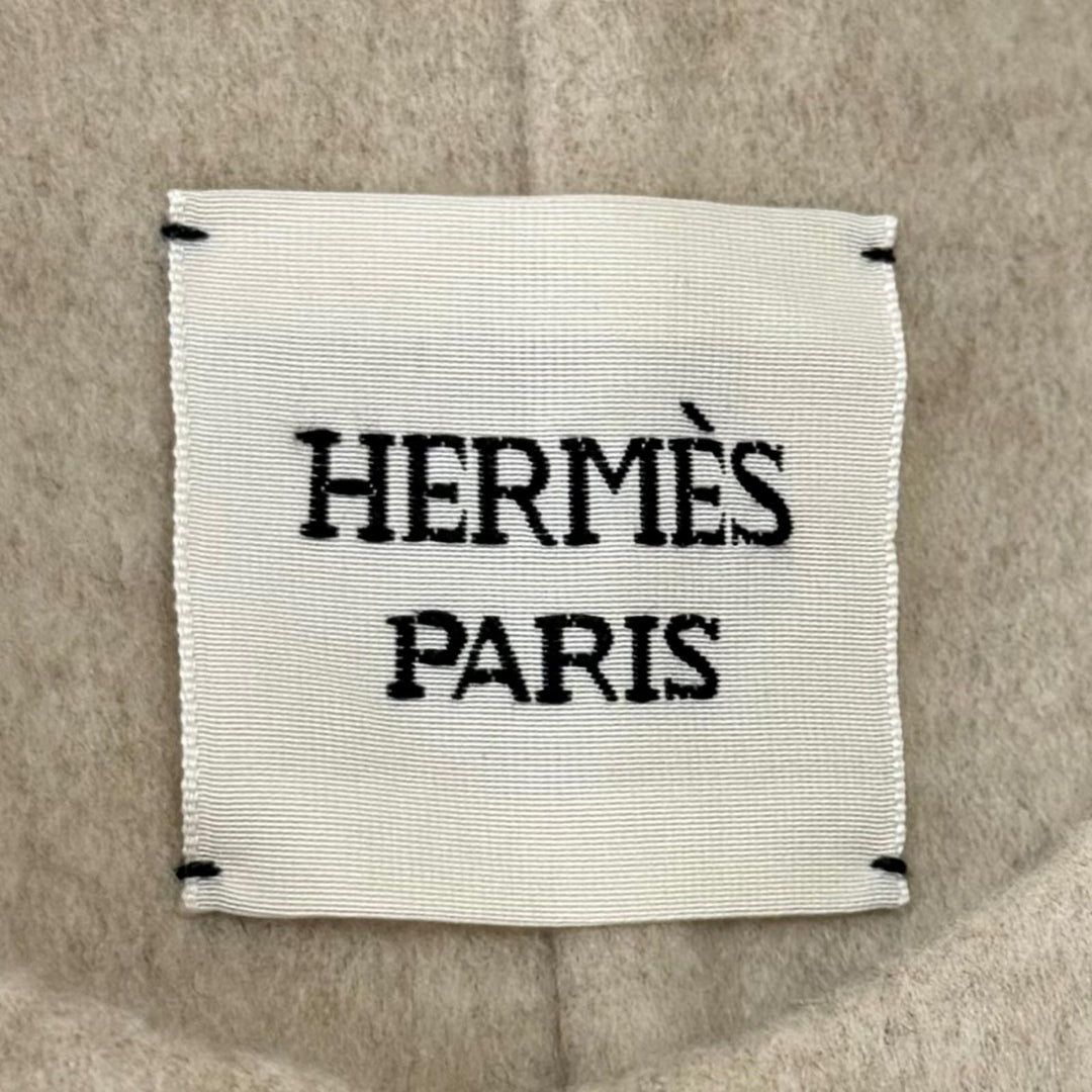 Excellent HERMES Best Wood Cellier Button Long Vest beige cashmere 40 3H0191DB