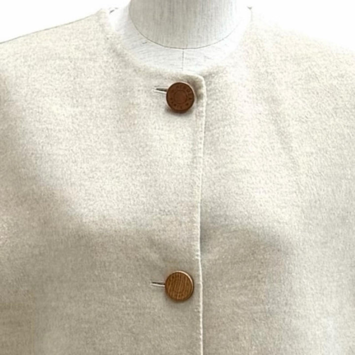 Excellent HERMES Best Wood Cellier Button Long Vest beige cashmere 40 3H0191DB