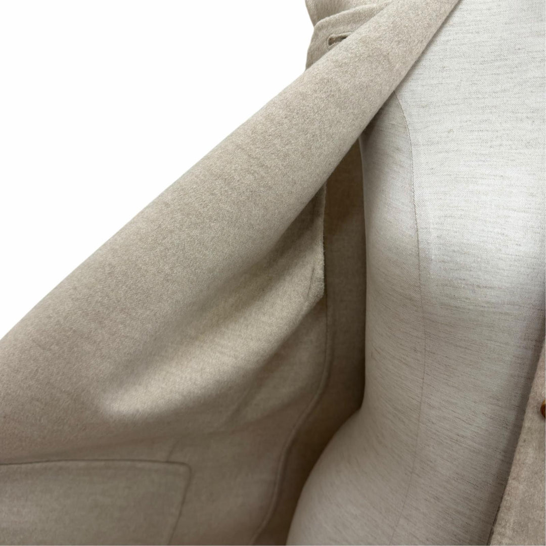 Excellent HERMES Best Wood Cellier Button Long Vest beige cashmere 40 3H0191DB