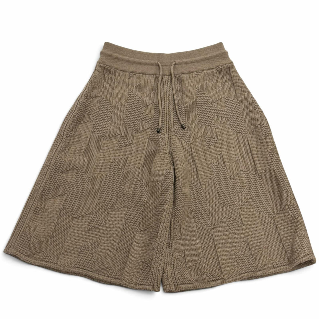 Excellent HERMES Shorts H motif knit Brown wool Women 36 3H2401D4