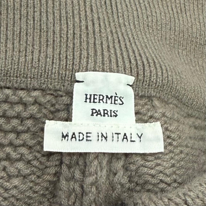 Excellent HERMES Shorts H motif knit Brown wool Women 36 3H2401D4