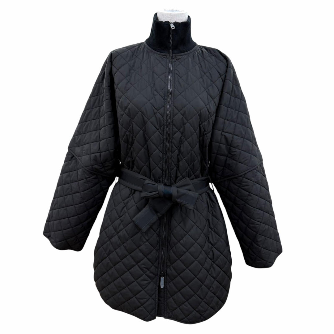 Discounted Pristine HERMES coat 2-Way Quilted Poncho Jacket black Women 36 H6E0172DM