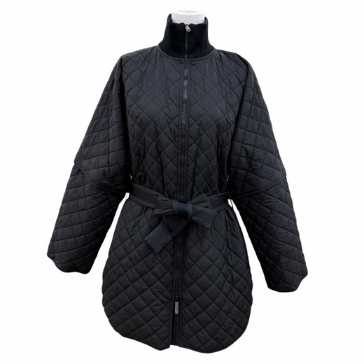 Discounted Pristine HERMES coat 2-Way Quilted Poncho Jacket black Women 36 H6E0172DM