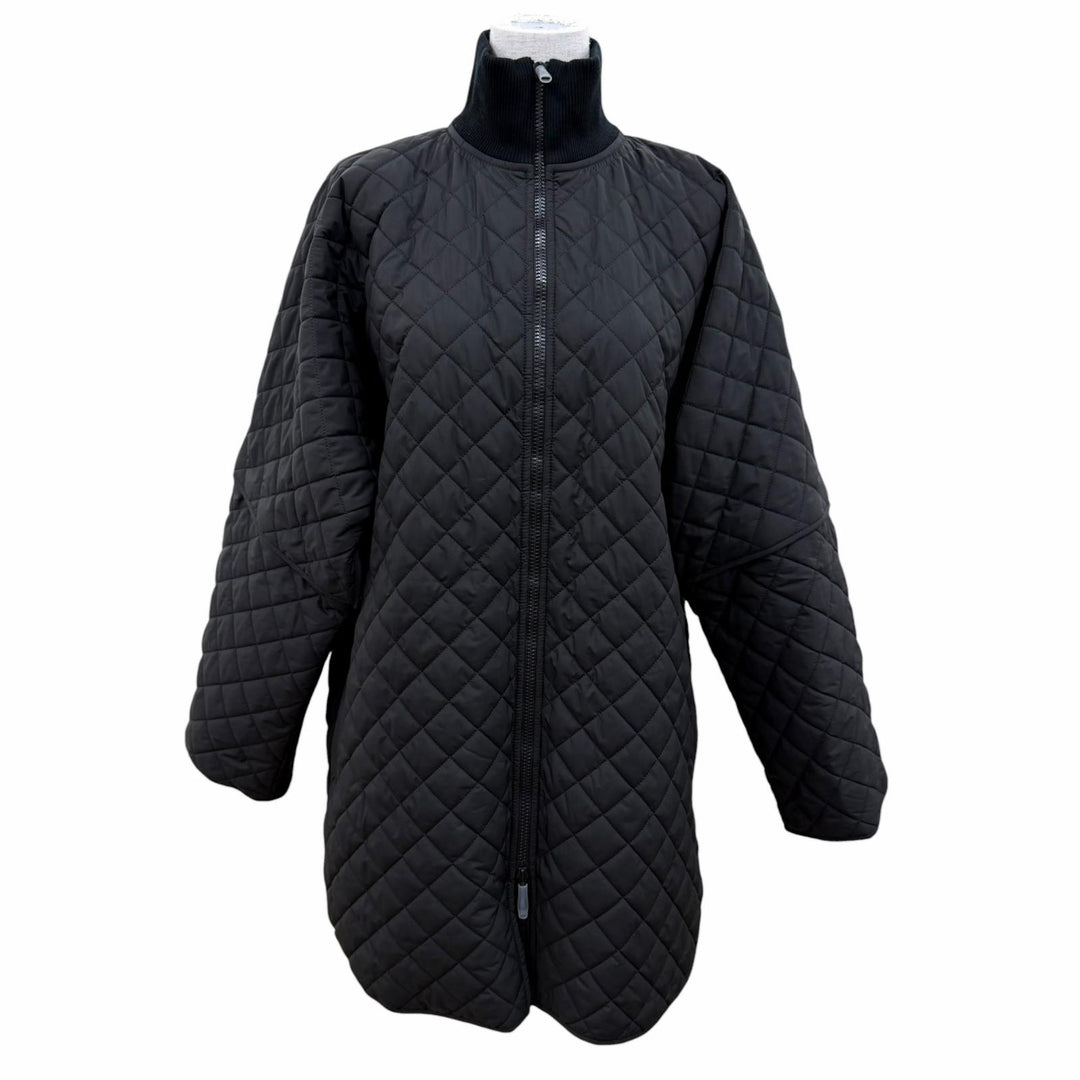 Discounted Pristine HERMES coat 2-Way Quilted Poncho Jacket black Women 36 H6E0172DM