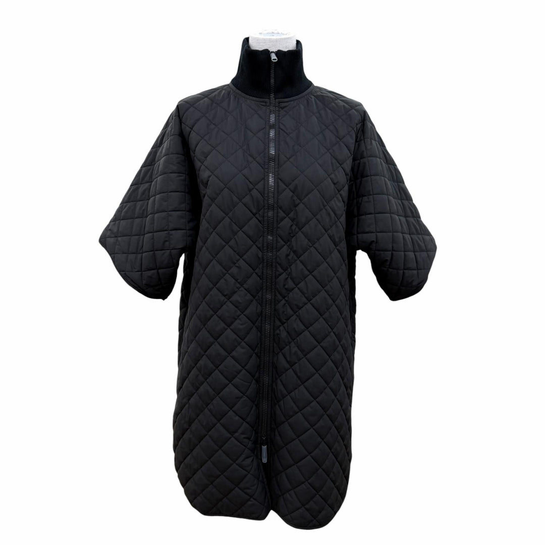 Discounted Pristine HERMES coat 2-Way Quilted Poncho Jacket black Women 36 H6E0172DM