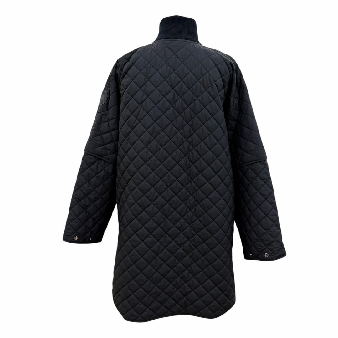 Discounted Pristine HERMES coat 2-Way Quilted Poncho Jacket black Women 36 H6E0172DM