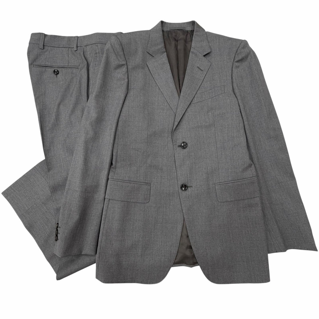 Excellent GUCCI two-piece set Logo button single-breasted suit gray wool 252024