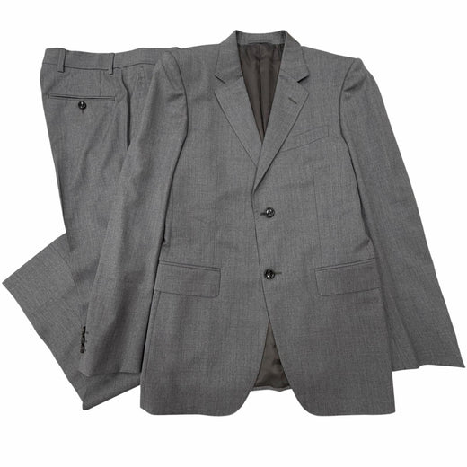 Excellent GUCCI two-piece set Logo button single-breasted suit gray wool 252024