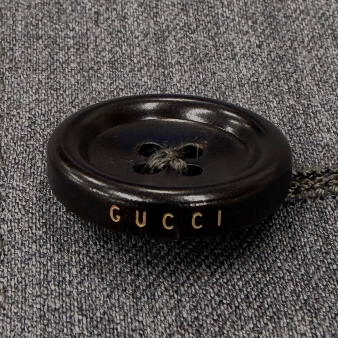 Excellent GUCCI two-piece set Logo button single-breasted suit gray wool 252024