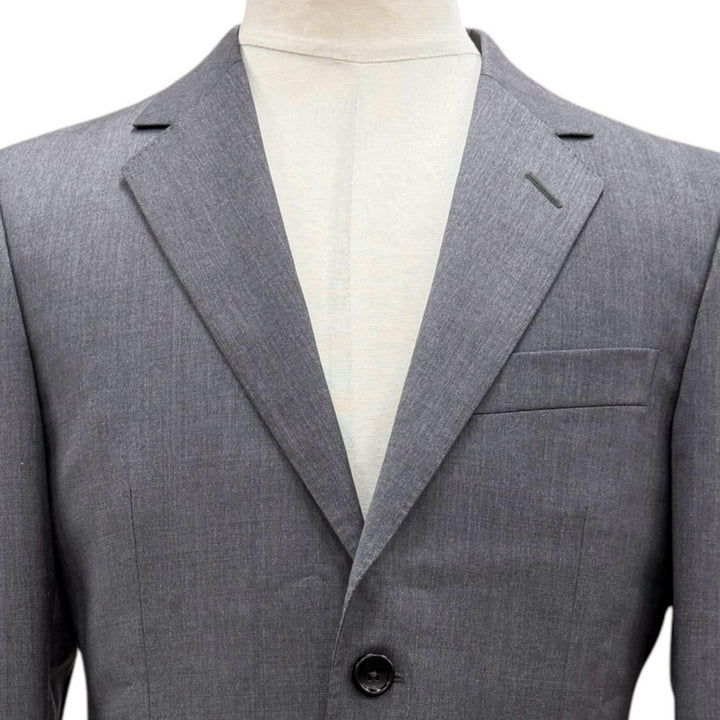 Excellent GUCCI two-piece set Logo button single-breasted suit gray wool 252024