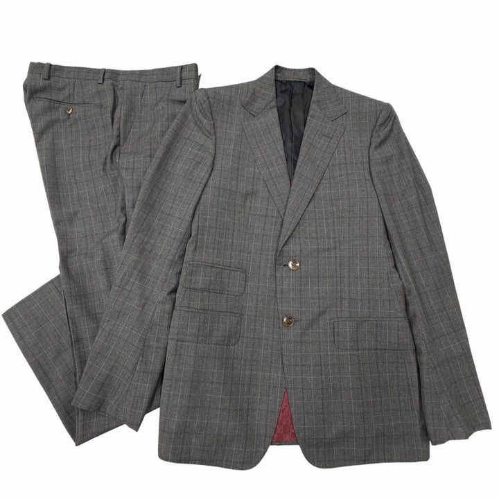 Excellent GUCCI two-piece set gray wool mens 44 429341