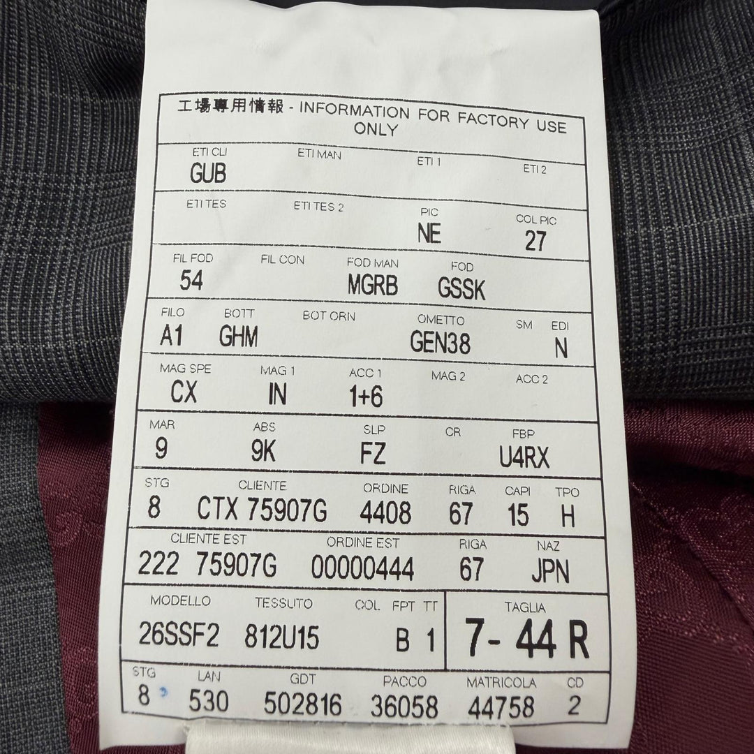 Excellent GUCCI two-piece set gray wool mens 44 429341