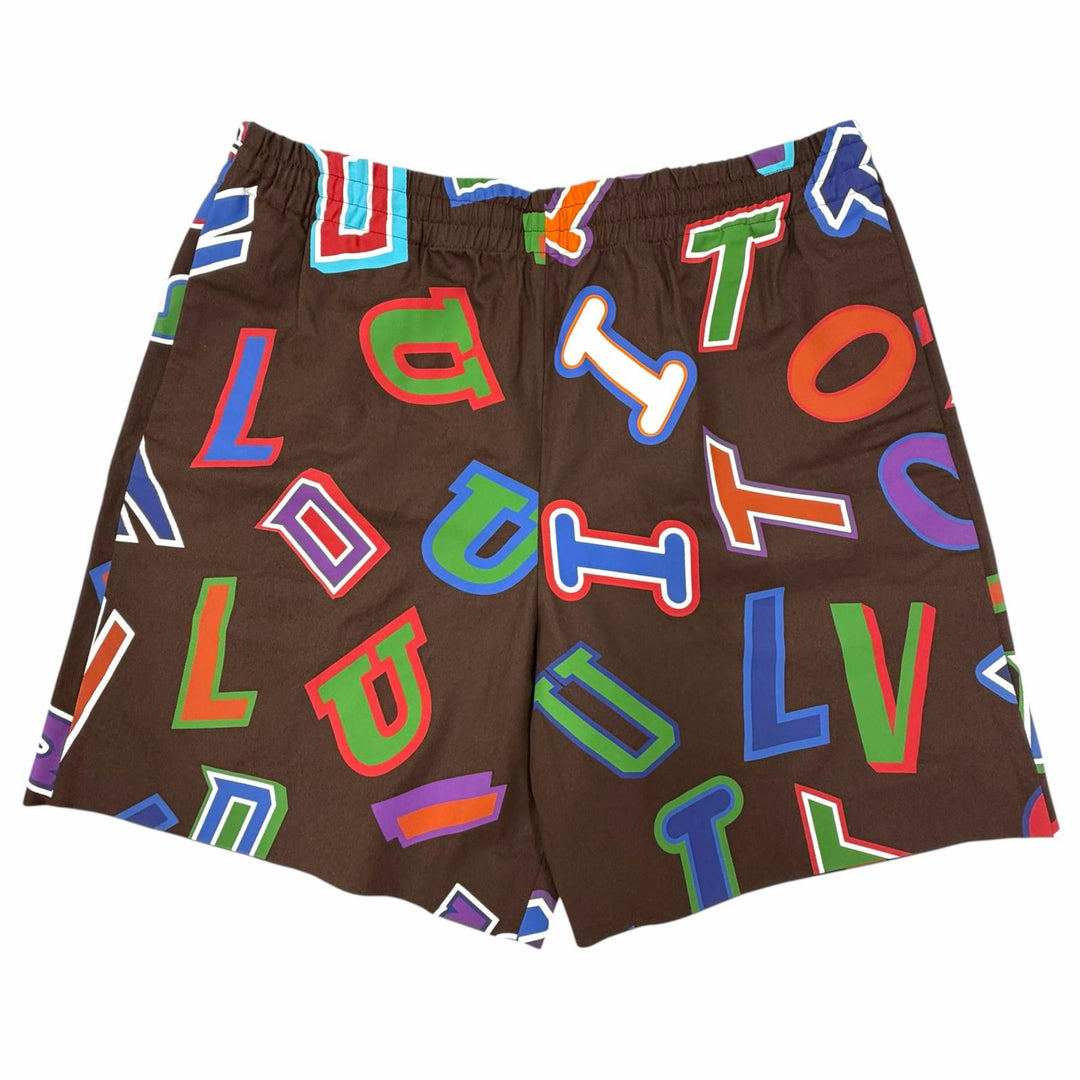 Pristine LOUIS VUITTON NBA Shorts Capsule Collection Drop2 Letter Shorts Brown